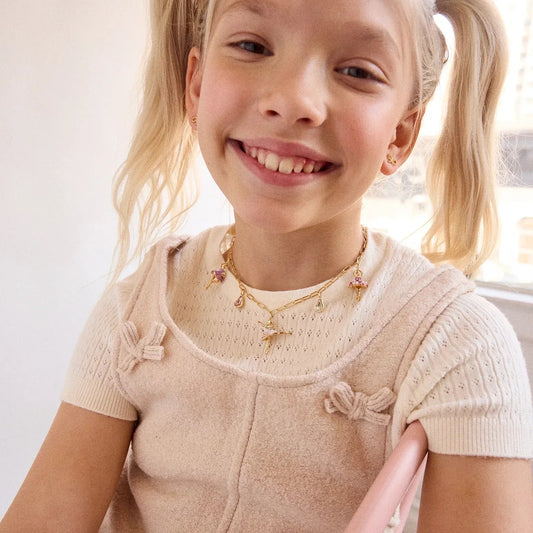 En Pointe Kids Charm Necklace - worn view