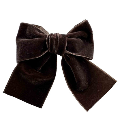 Eva's House Big Velvet Sailor Bow – Brown