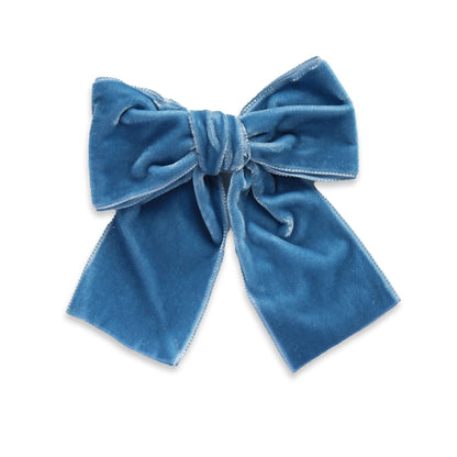 Eva's House Big Velvet Sailor Bow – French Blue