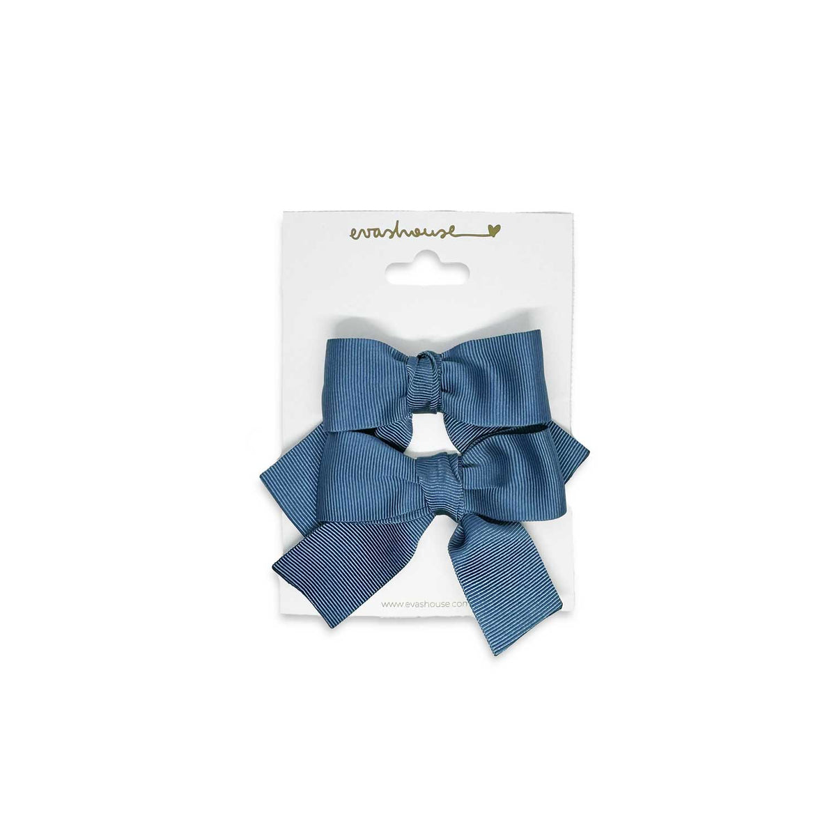 Eva's House Set of two small sailor hair bows – French Blue