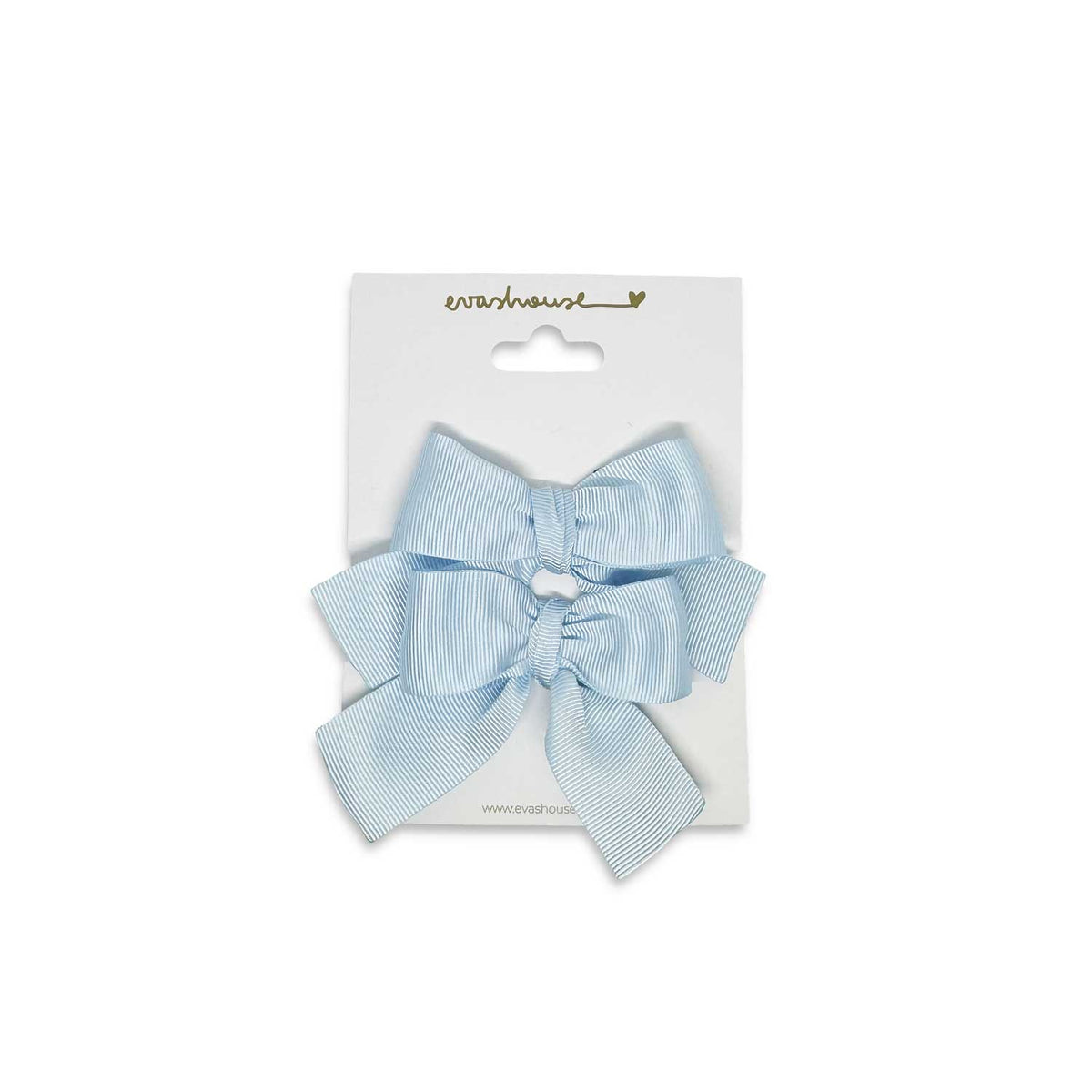 Eva's House Set of two small sailor hair bows – Light Blue