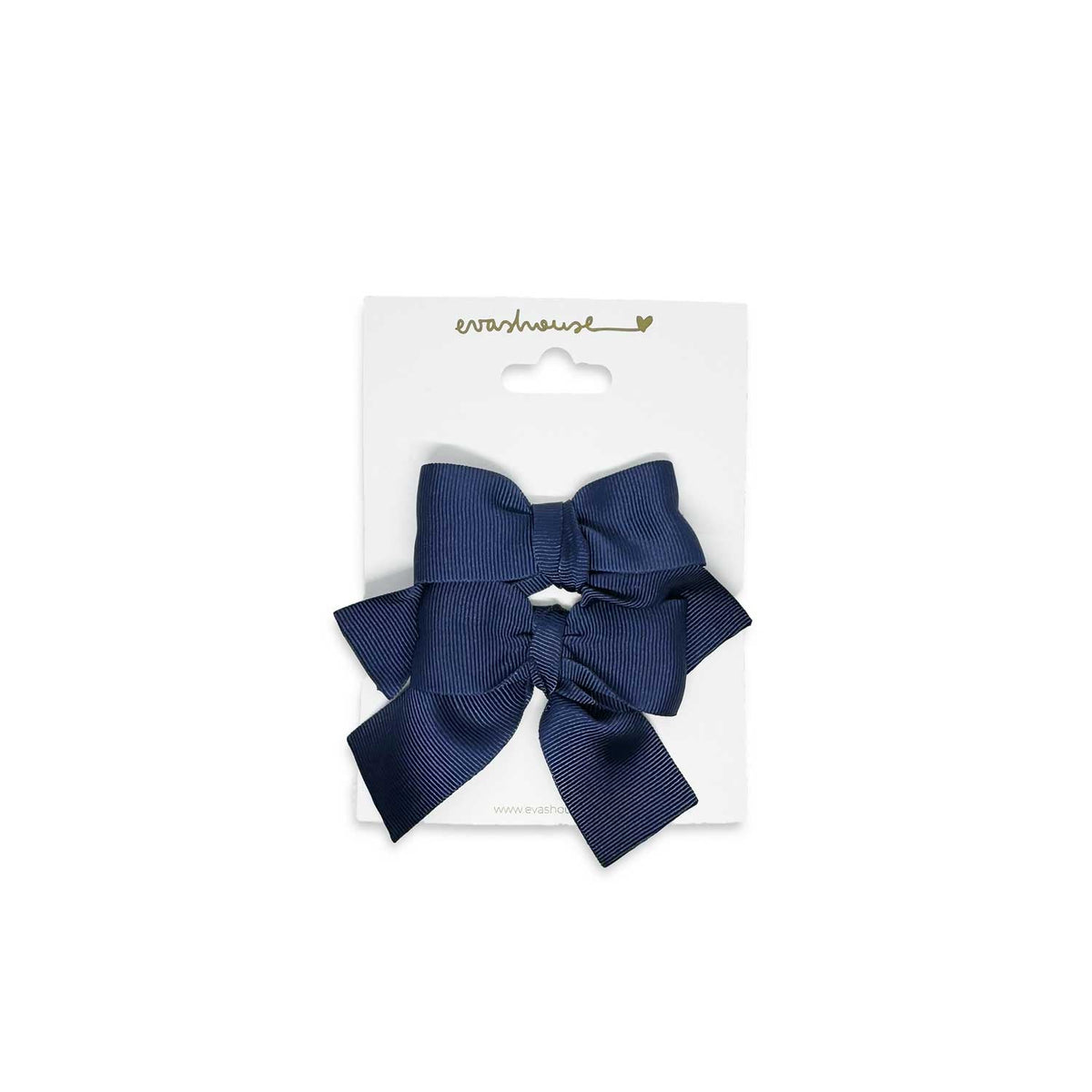 Eva's House Set of two small sailor hair bows – Navy Blue