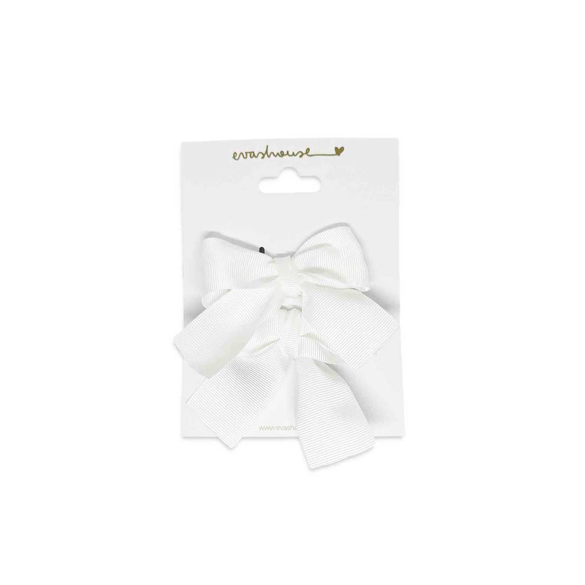 Eva's House Set of two small sailor hair bows – White