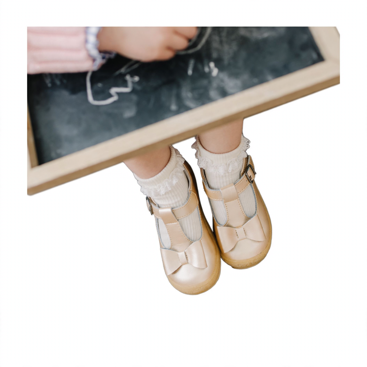 L'Amour Emma Bow T-Strap - Champagne (4)