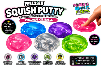 FEELZiES™ Squish Putty™ — Coconut Oil Balls