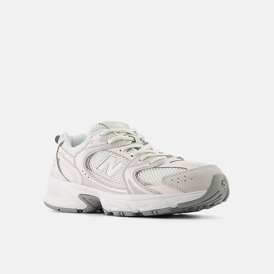 New Balance 530 Big Kids, Grey/Pink, G5309LW, front three-quarter