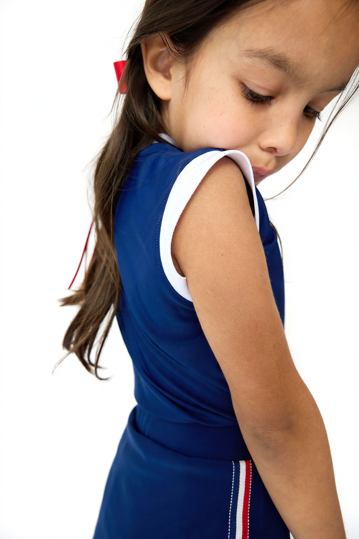 Girl's Muscle Tank Navy back