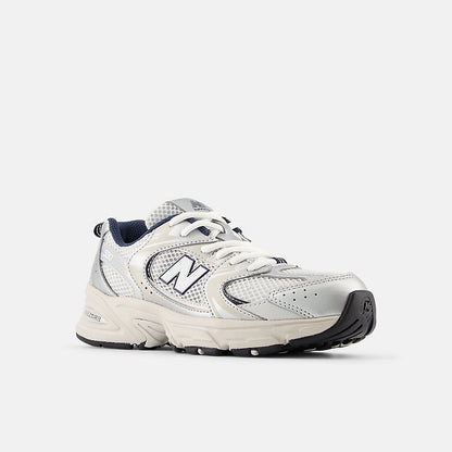 New Balance 530 Big Kids, Summer Fog (grey w/white), GR530KA, front three-quarter
