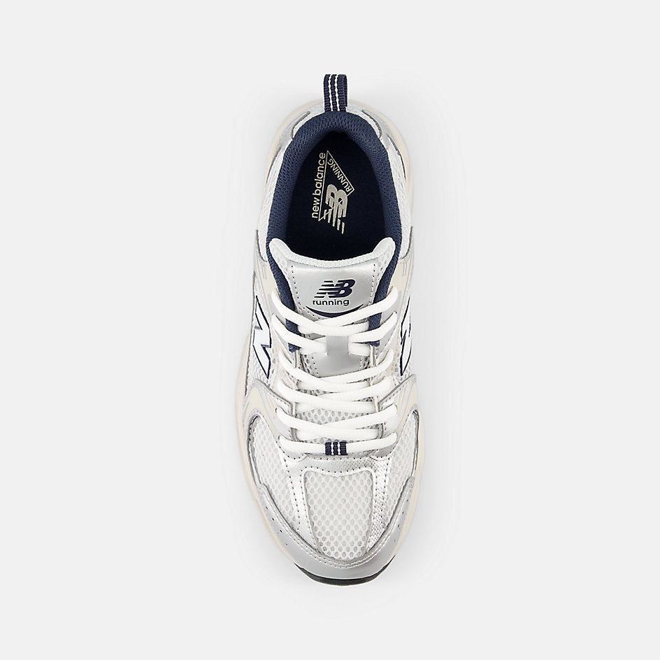 New Balance 530 Big Kids, Summer Fog (grey w/white), GR530KA, top