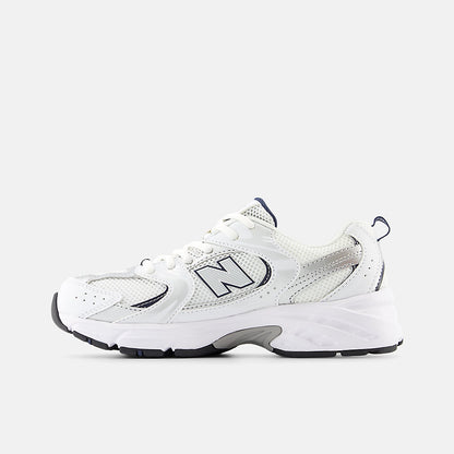 New Balance 530 Big Kids, White/Blue, GR530SB1, medial side