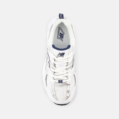 New Balance 530 Big Kids, White/Blue, GR530SB1, top