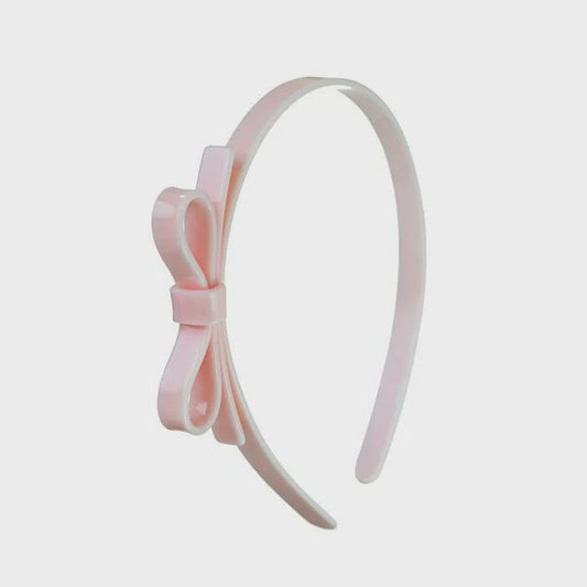 Pale Pink Thin Bow Headband - H032-3B
