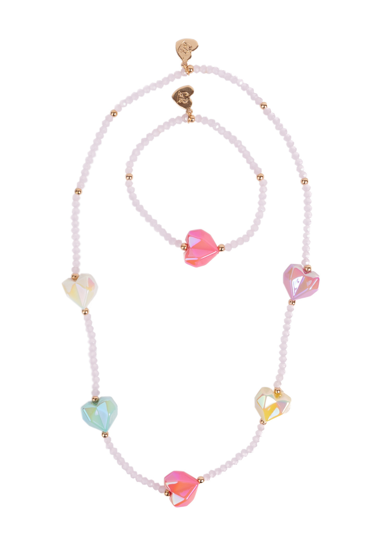 Heart Geode Necklace and Bracelet Set by Great Pretenders