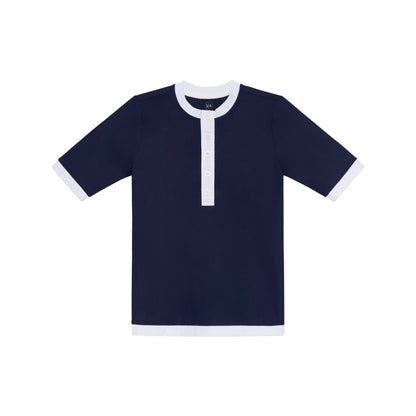 Henley - Navy/White