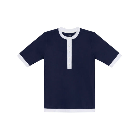 Henley - Navy/White