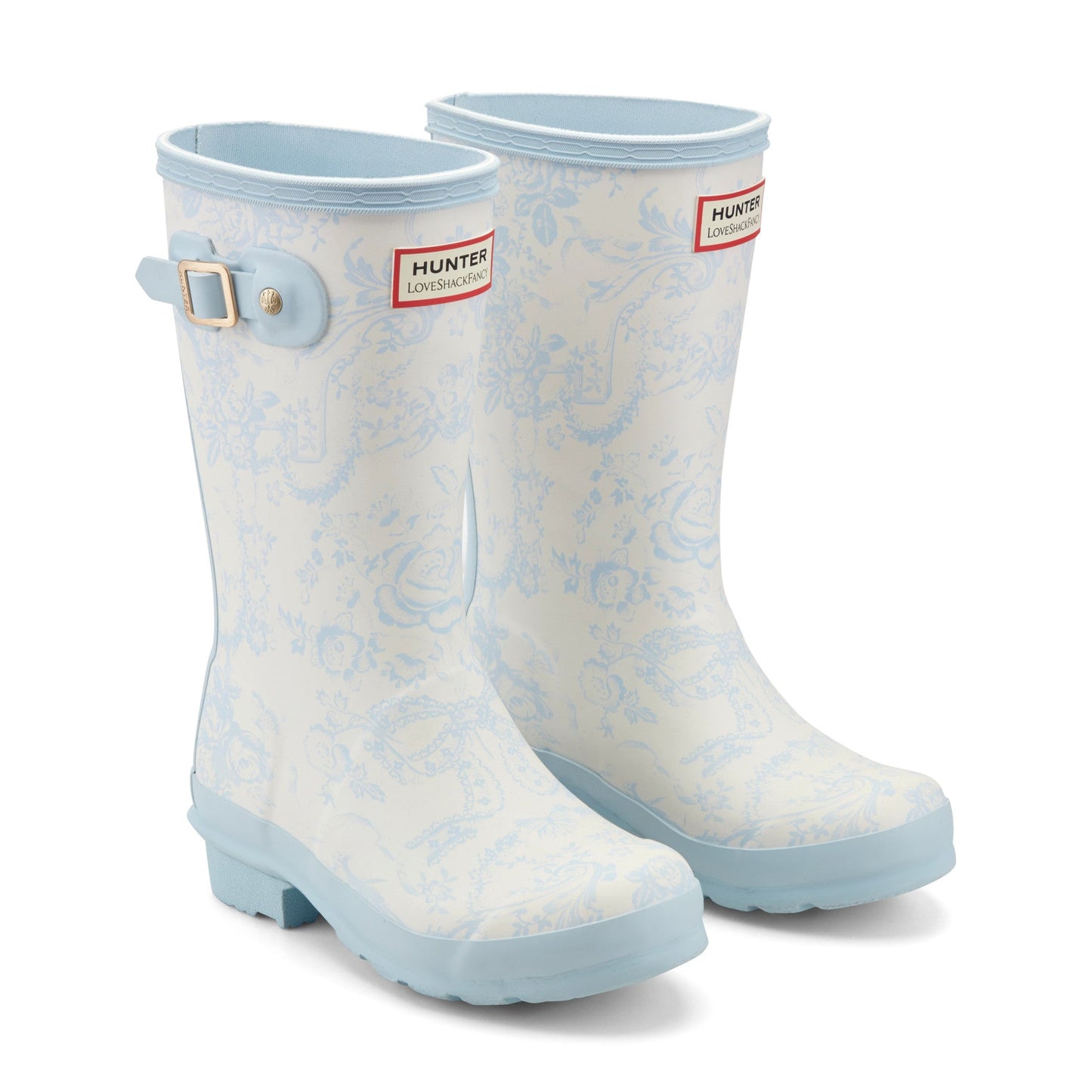 Hunter x LoveShackFancy Light Blue side profile clean product view