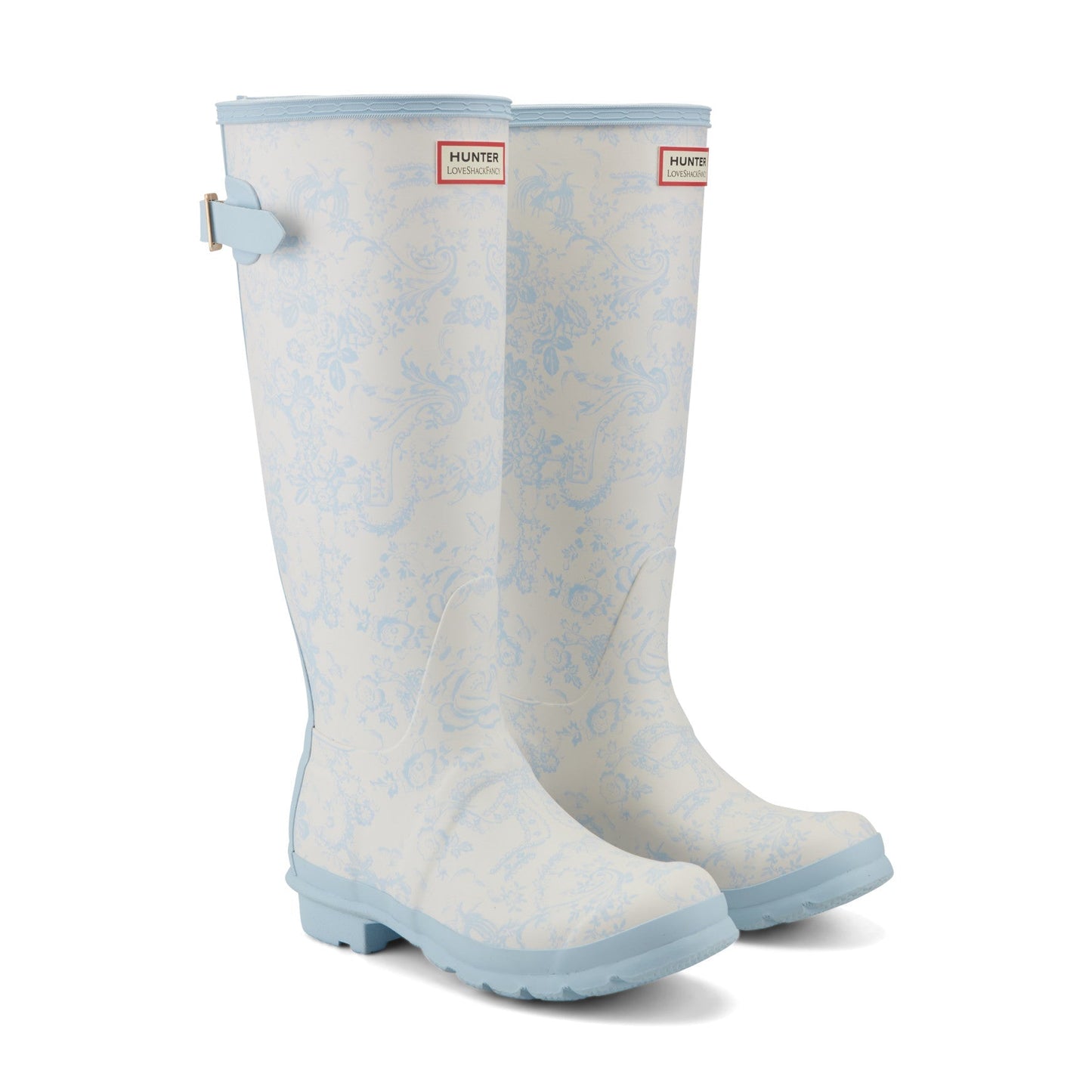 Hunter x LoveShackFancy Light Blue side profile clean product view