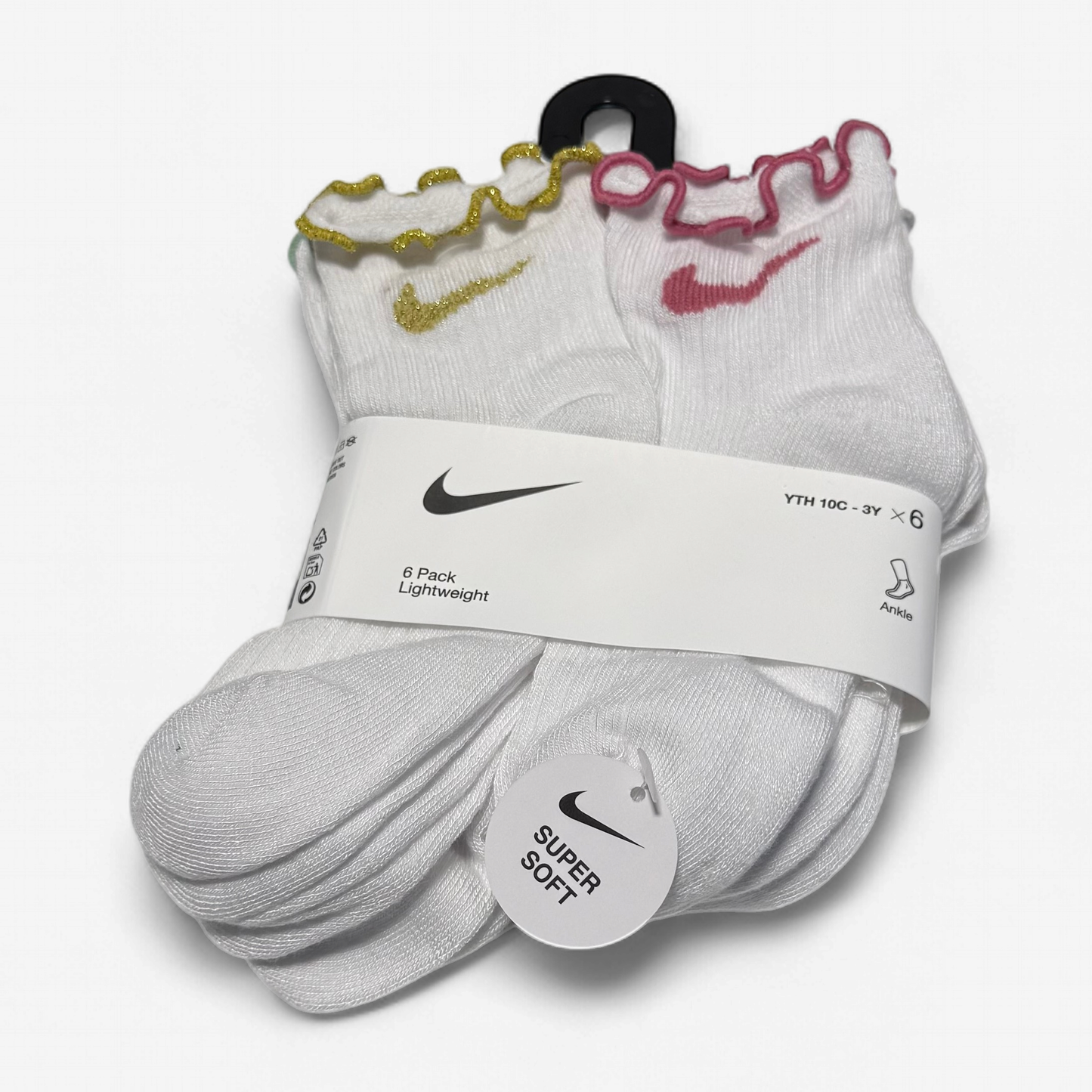 Nike Girls Lettuce Welt Ankle Sock 6 Pack