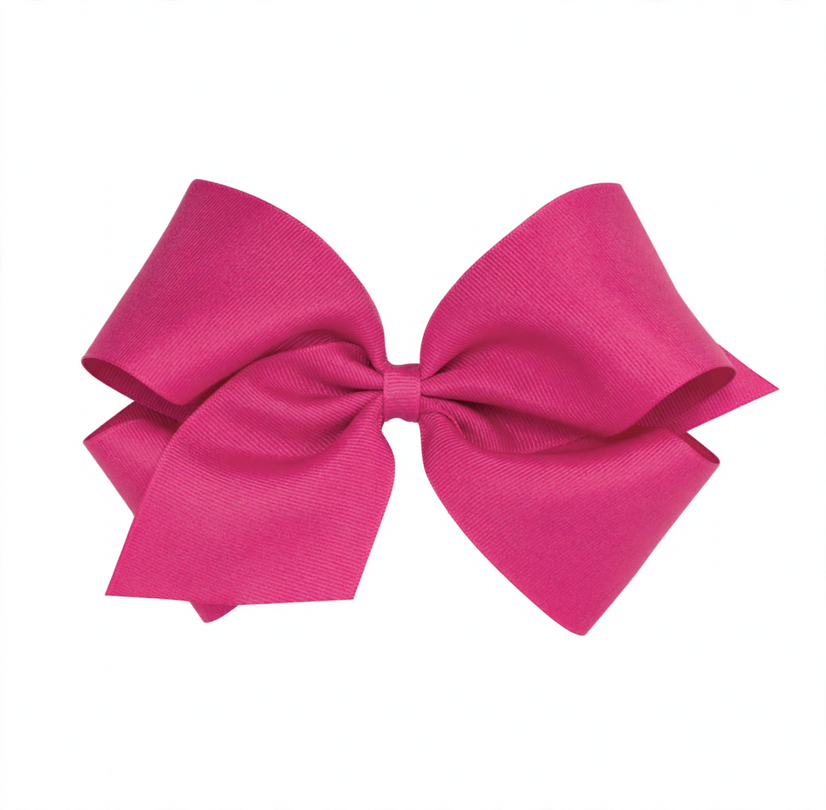 Large fuchsia grosgrain ribbon bow with layered loops and a central knot, perfect for hair accessories.