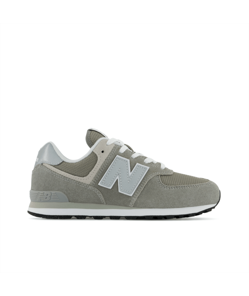 574 Core Lace (Big Kids) - Grey White-EVG