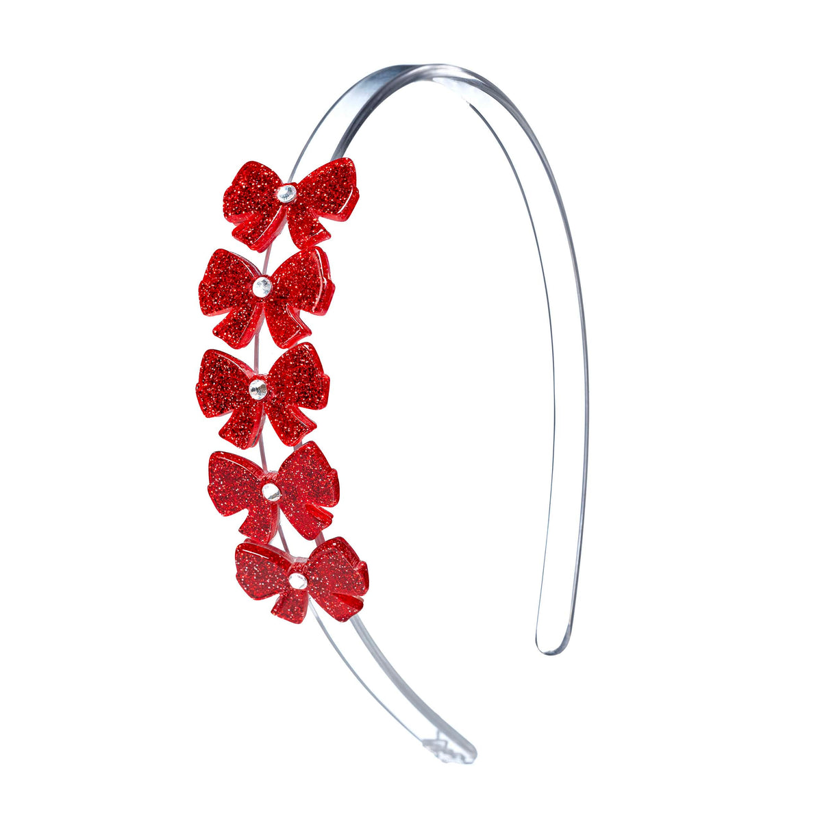 Lilies & Roses Bows Glitter Red Headband