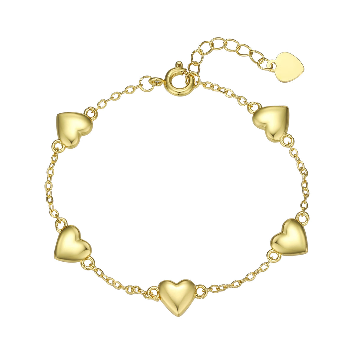 Puffed Heart Bracelet – Gold