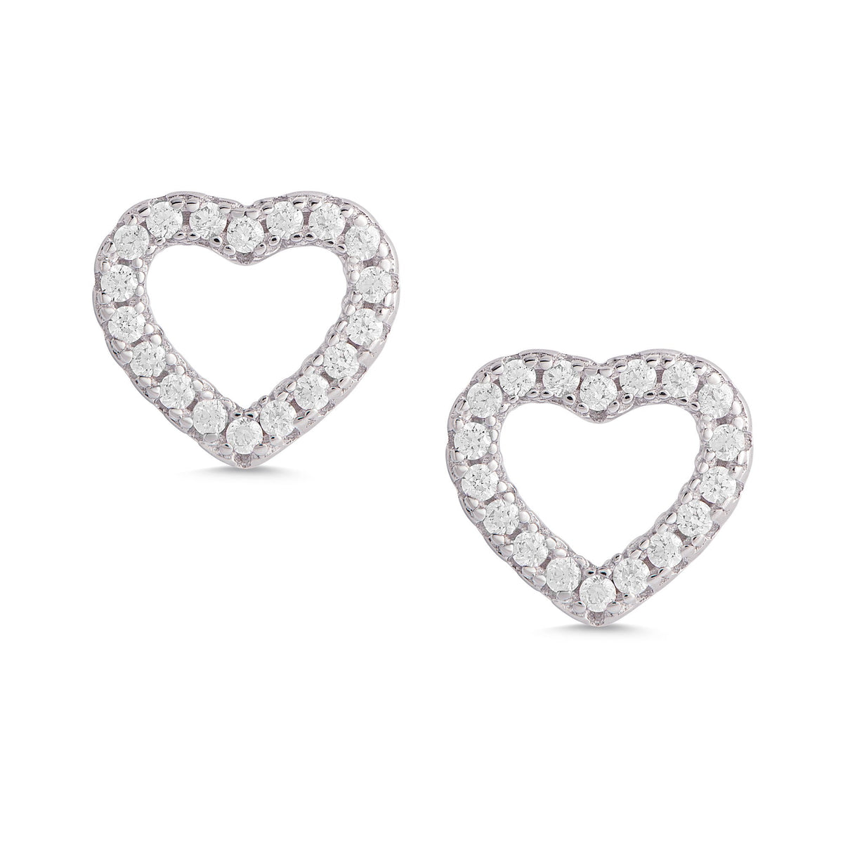 Open Heart CZ Stud Earrings – CZ