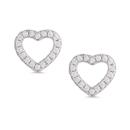 Open Heart CZ Stud Earrings – CZ