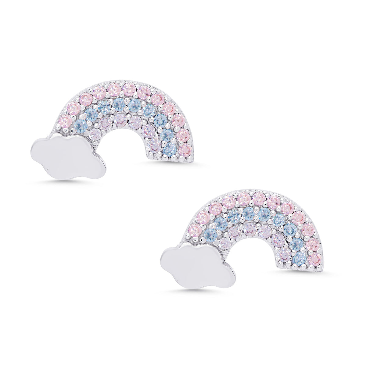 CZ Rainbow Stud Earrings in Sterling Silver – Default Title