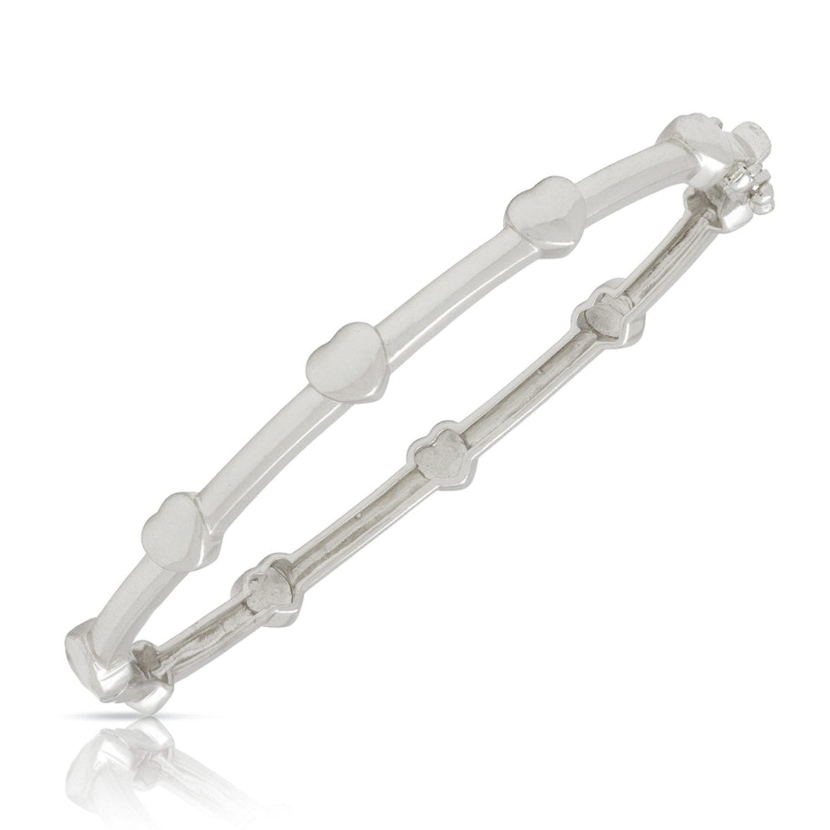 Heart Bangle – Silver