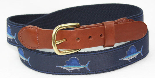 Motif Belt Sailfish | Sailfish on Navy
