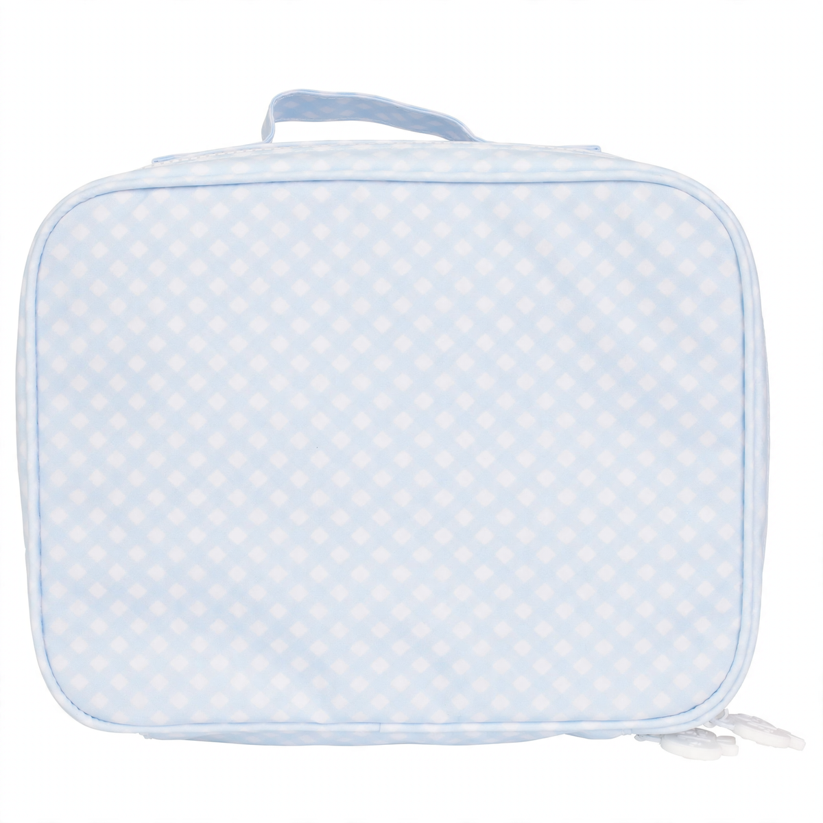 Apple of My Isla Lunchbox in Blue Gingham