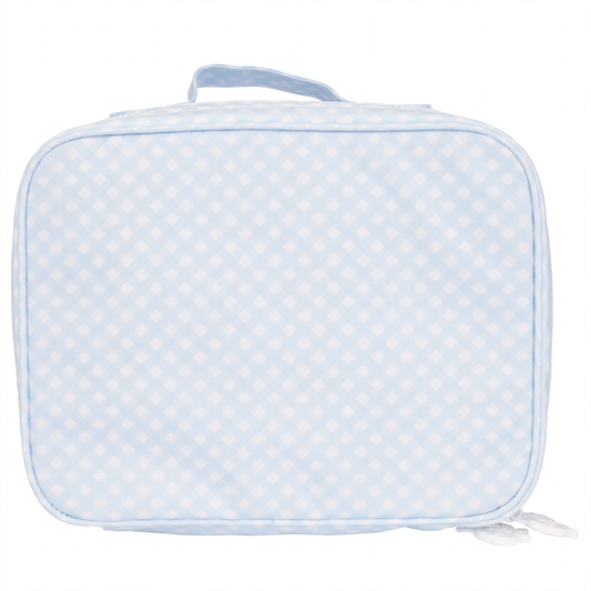 Apple of My Isla Lunchbox in Blue Gingham