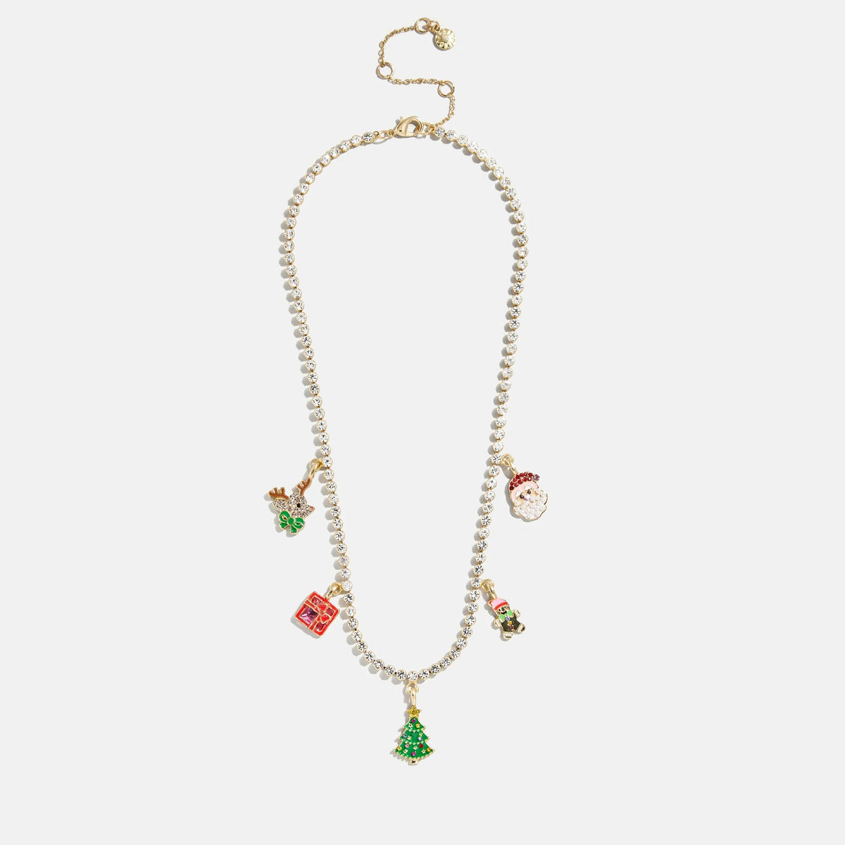 Merry Christmas Kids Charm Necklace - full necklace view