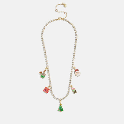 Merry Christmas Kids Charm Necklace - full necklace view