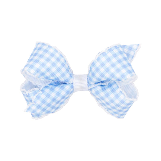 Mini Gingham Print Grosgrain Bow