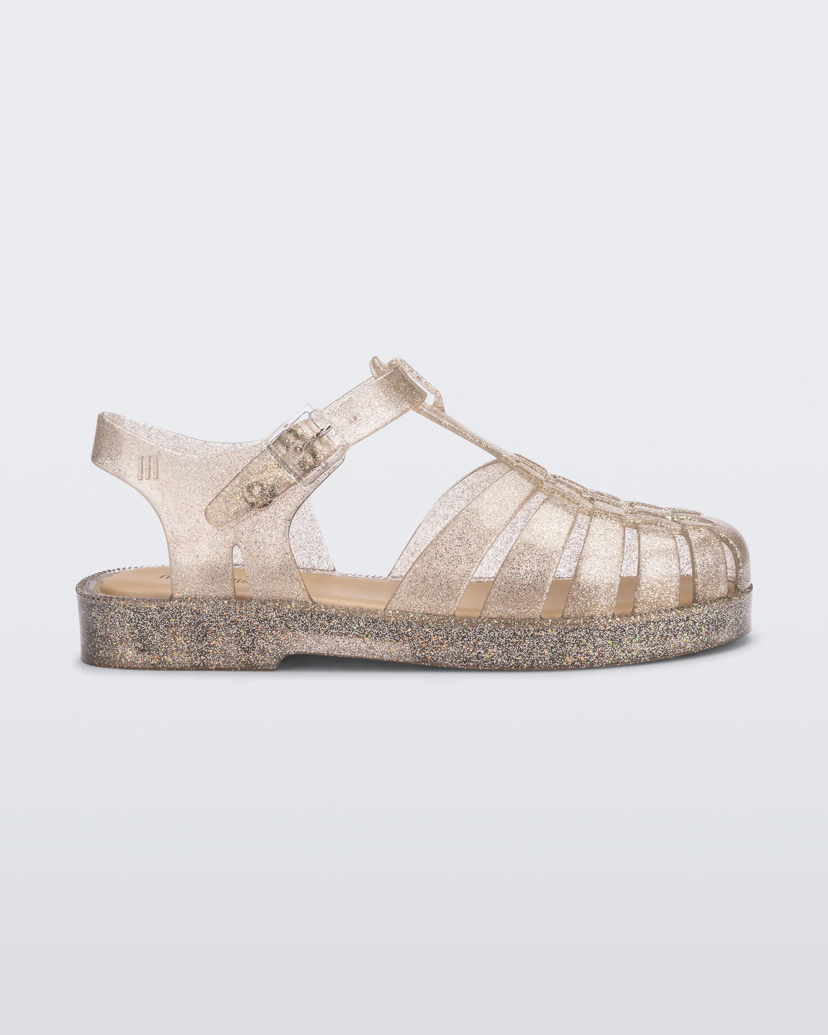 Mini Melissa Possession in Beige/Silver Glitter