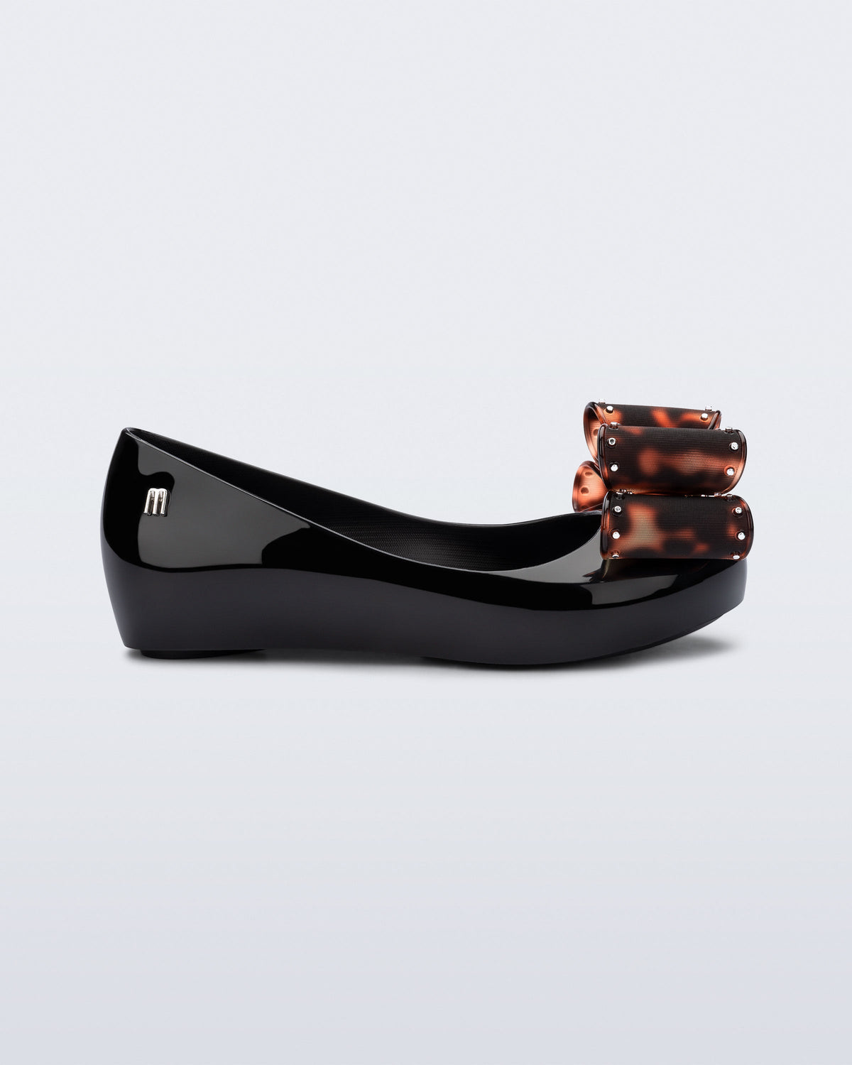 Mini Melissa Ultragirl Classic Bow Kids in Black/Tortoise