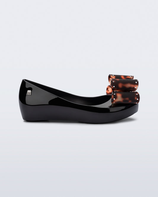 Mini Melissa Ultragirl Classic Bow Kids in Black/Tortoise