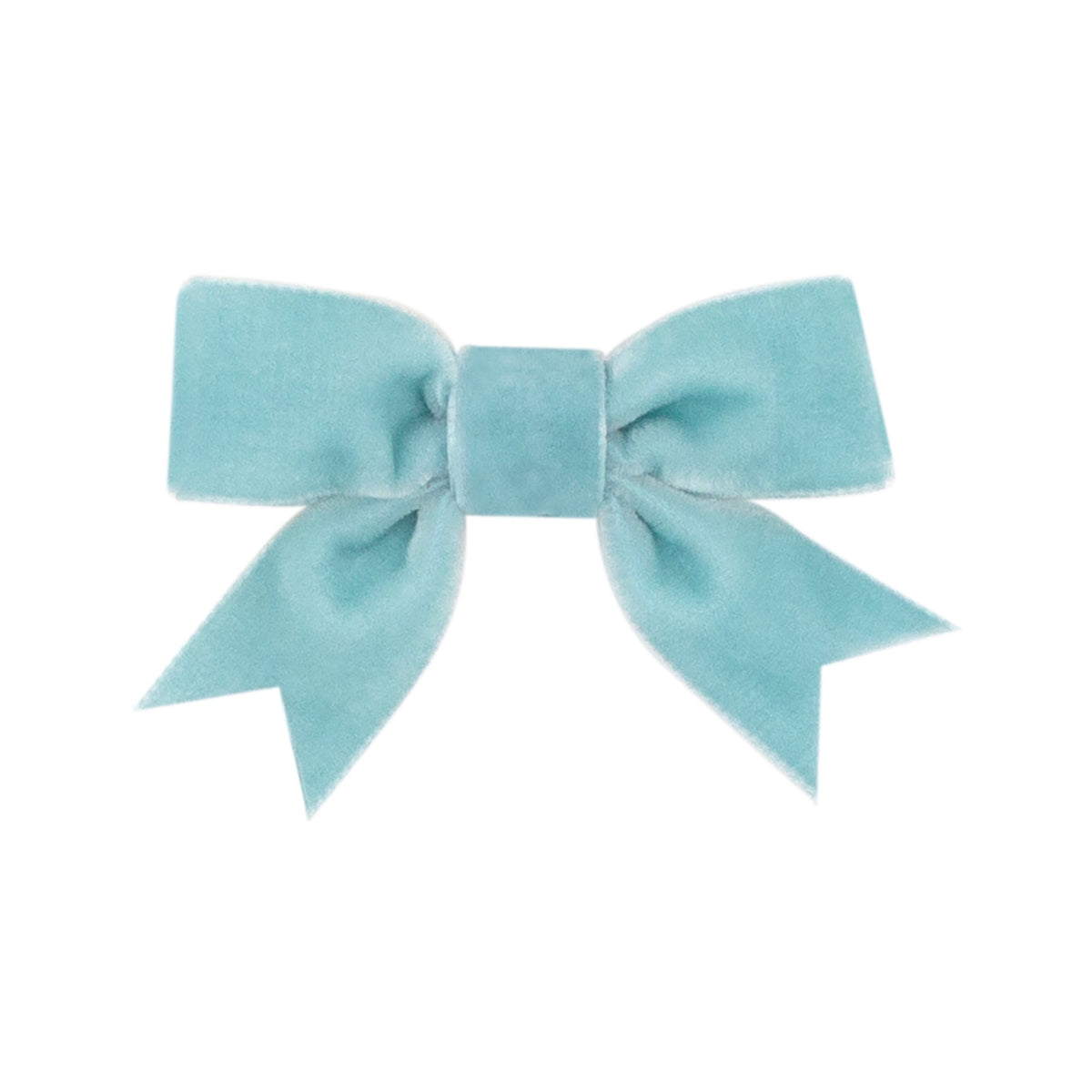 Mini Velvet Two-Loop Bow w/ Fancy Cut Tail