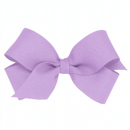 Light purple grosgrain hair bow with a ribbed texture, tied in the center.
