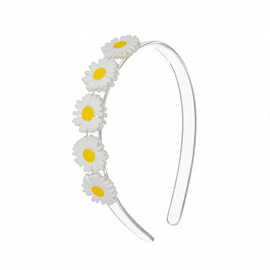 Multi Daisies White Headband