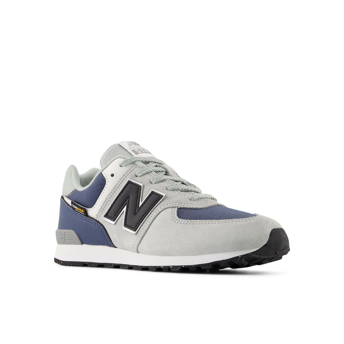New Balance 574 Core Lace Big Kids, Grey Blue, G5742B2, front three-quarter view
