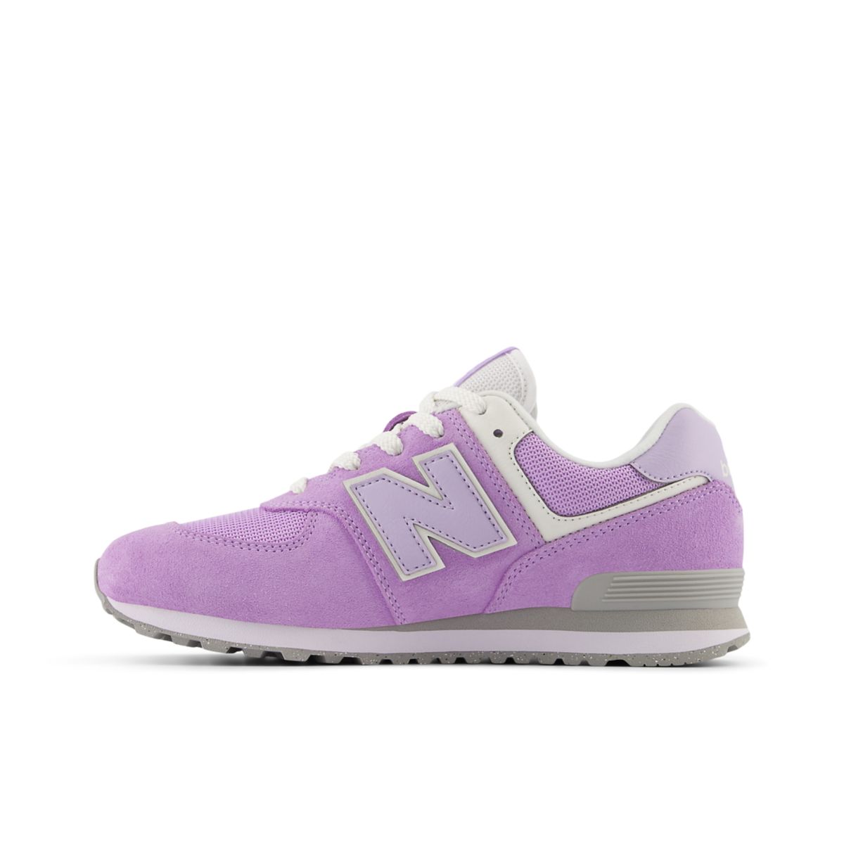 New Balance 574 Core Lace Big Kids, Lilac Glow/Bright Lavender, GC574ESL, medial view