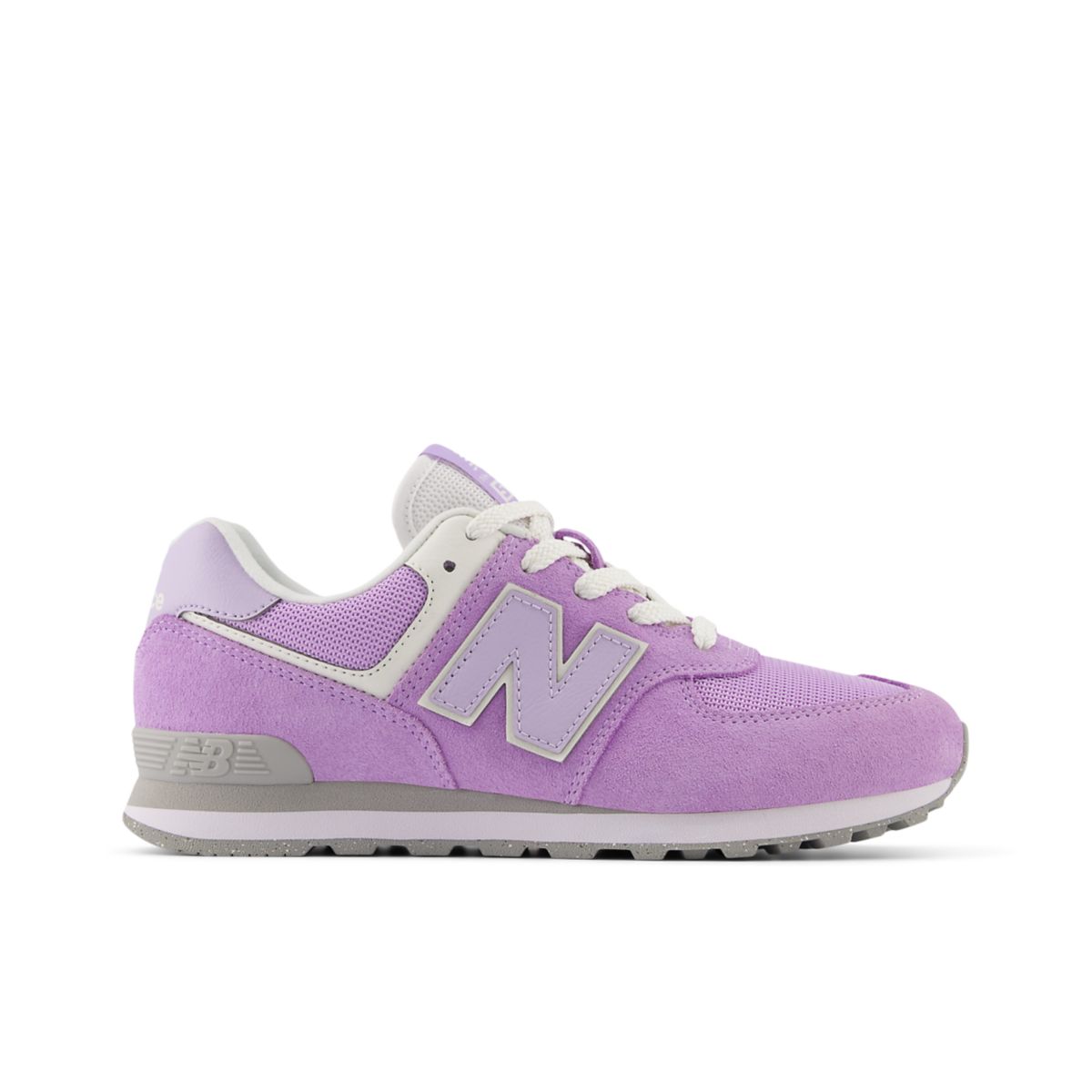 New Balance 574 Core Lace Big Kids, Lilac Glo with Bright Lavender, GC574ESL, official lateral view