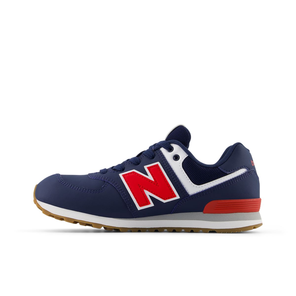 New Balance 574 Core Lace Big Kids, Blue Red, GC574NF, medial view