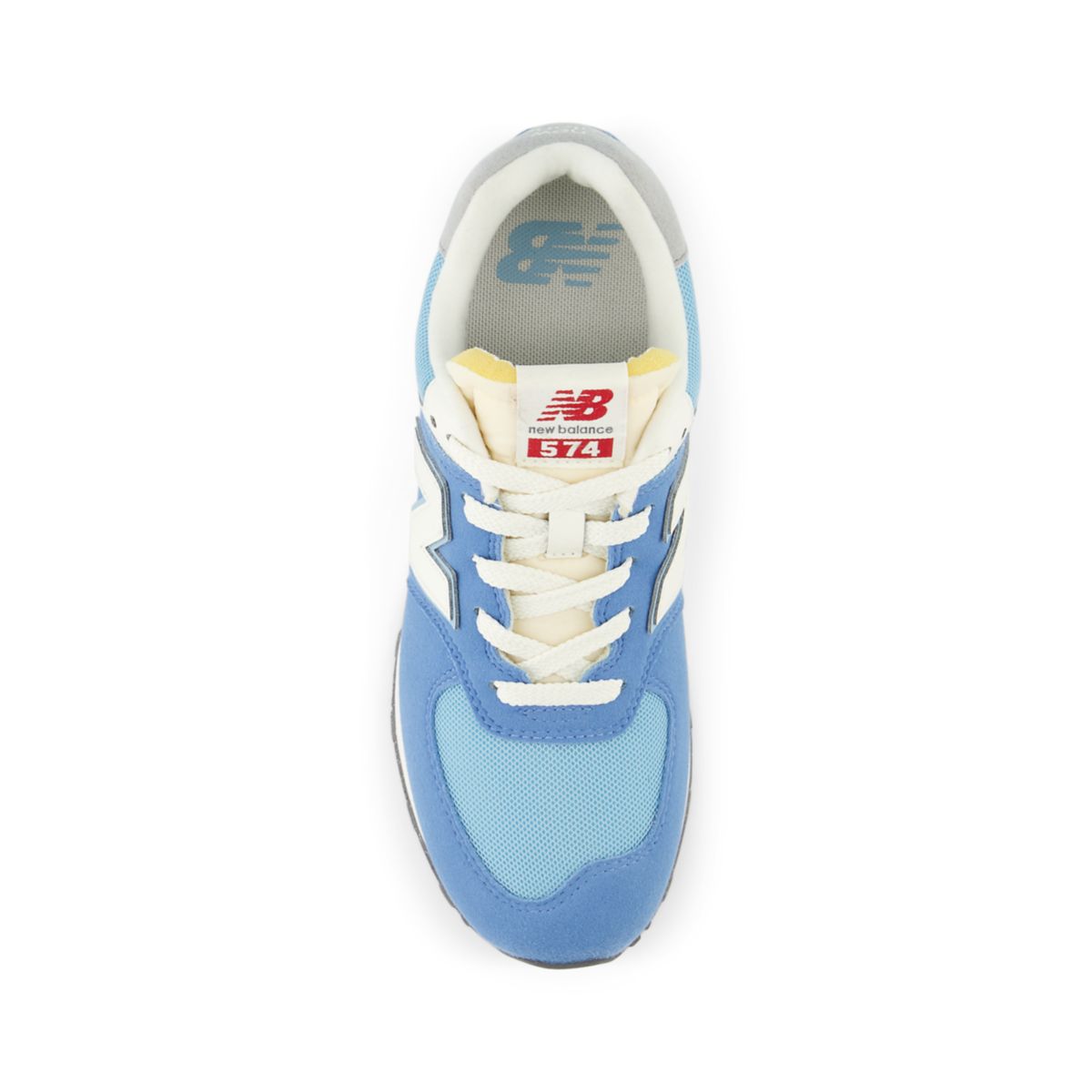 New Balance 574 Core Lace Big Kids, Blue/White, GC574RCA, top view