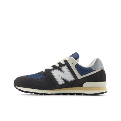 New Balance 574 Core Lace Big Kids, Black Grey, GC574SGG, medial view