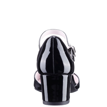 Nina Macey in Black Patent, back view