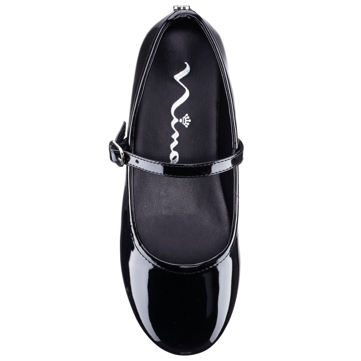 Nina Nicola in Black Patent, top view